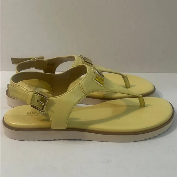 Michael Kors Lemon Sandals with Gold Logo - Picture 4 of 8